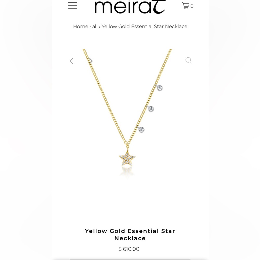 Neural NWOT Yellow Gold Essential Star Necklace